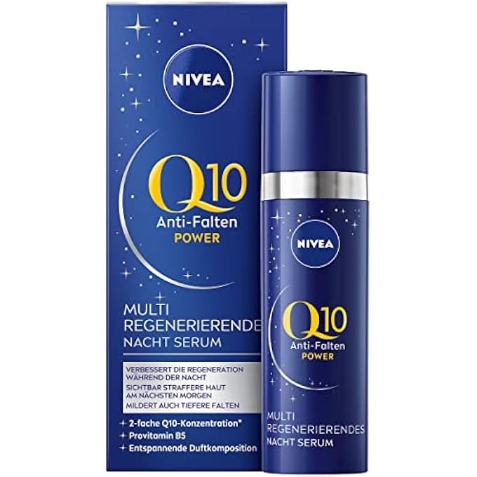 Nivea Q10 ANTI-WRINKLE POWER MULTI REGENERATING NIGHT SERUM (30ML), ANTI-WRINKLE SERUM FOR NIGHT, FACE SERUM WITH PROVITAMIN B5 AND Q10 - Image 1